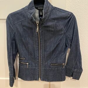 White House Black Market Dark Blue Jean Jacket